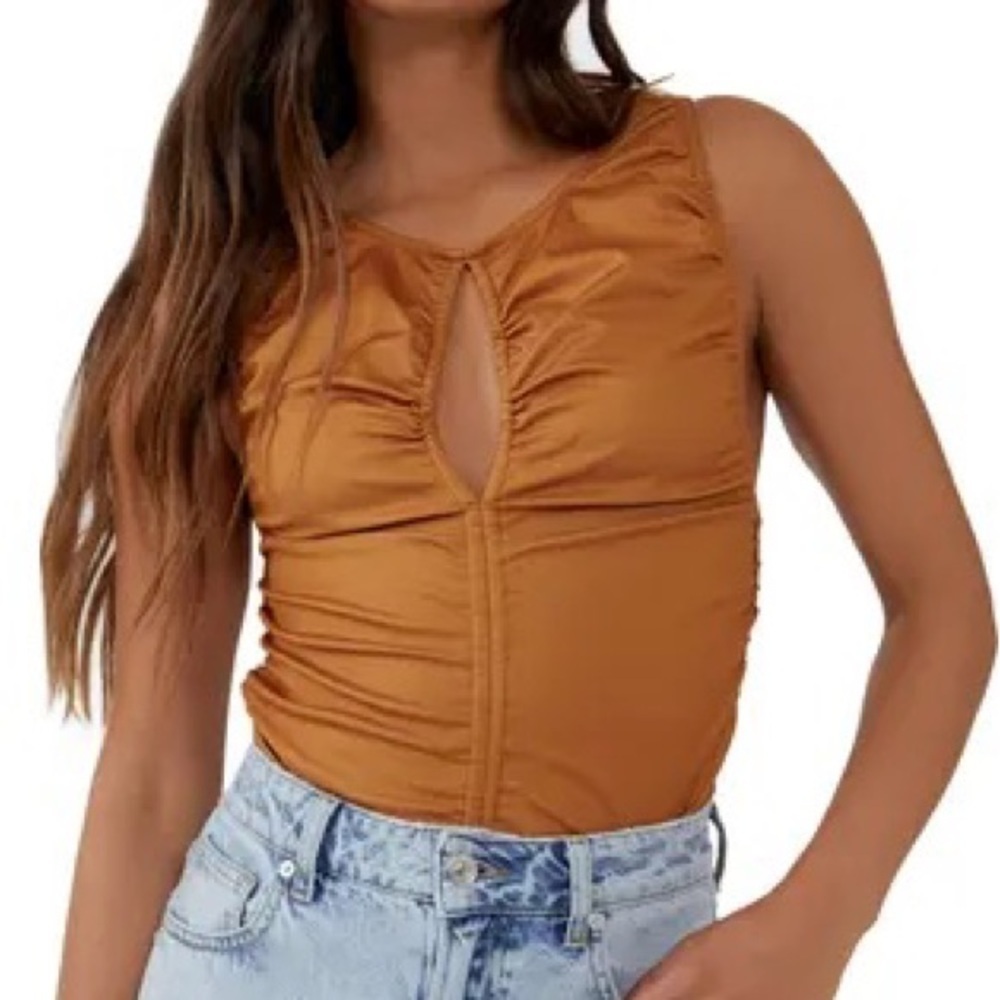 Free People Ride Along Ruched Crop Tank NWT